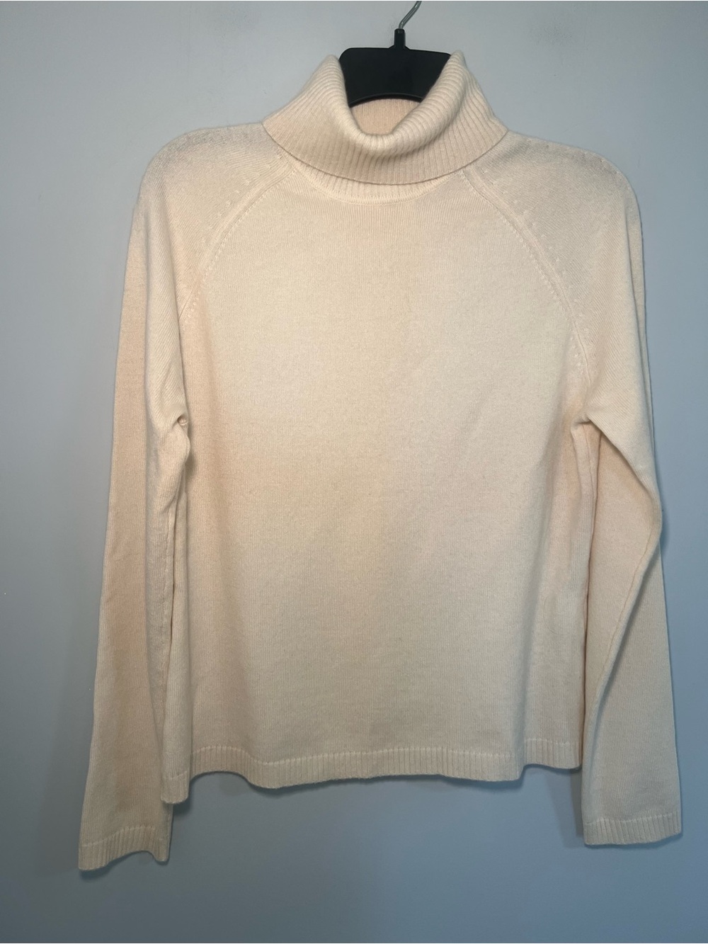 Vintage Talbots Pure Cashmere Cream Turtleneck Sweater Size M